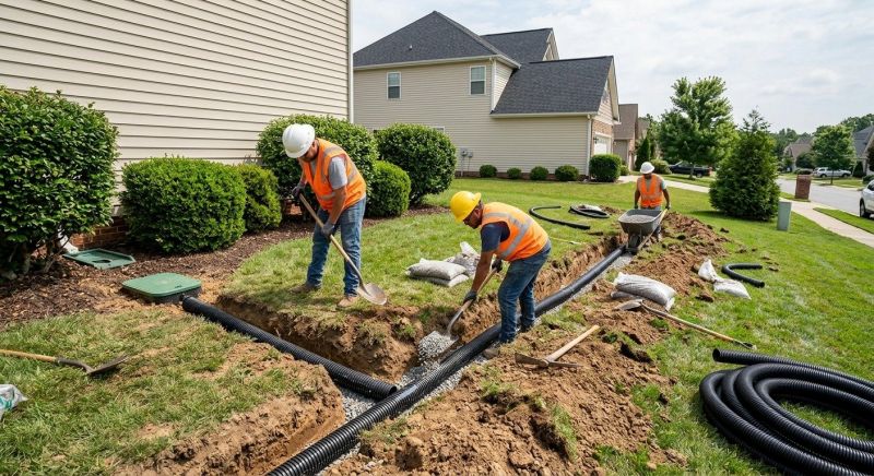 Hillside Drainage Installation in Birmingham, AL